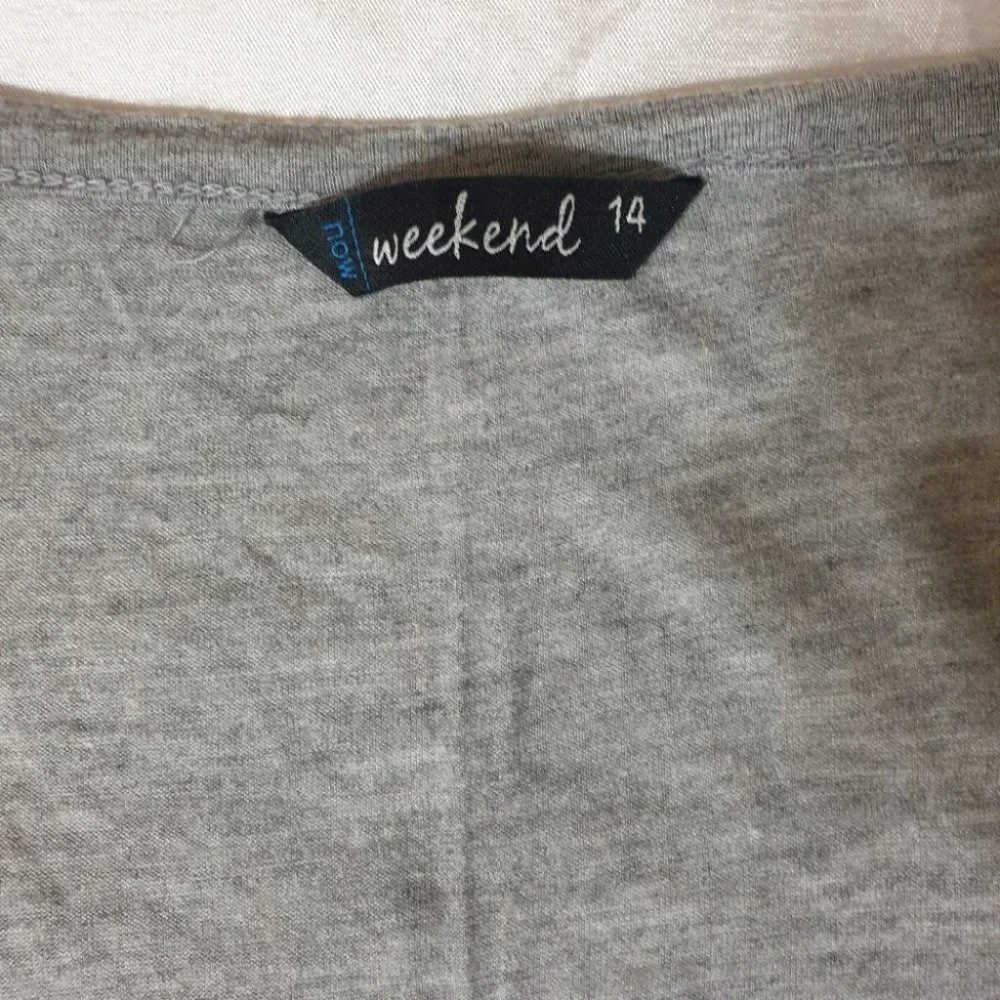 Now the weekend AU-14 Gray Sleeveless Singlet Top Tee Pre-owned - Picture 9 of 9